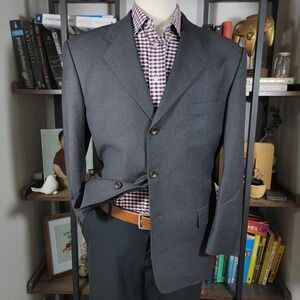 Pavone REDA Men's Sport Coat‎ Blazer Three Button Gray Twill Wool Italy Size 42S